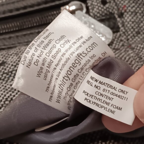 thirty-one women's 'Everything' black tweed dot 3 way adjustable purse bag - Picture 15 of 15